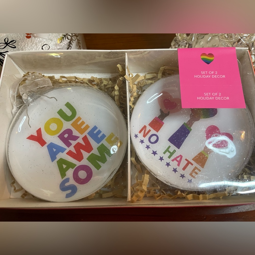 Isaac Mizrahi Set of Pride Ornaments- N w/o T